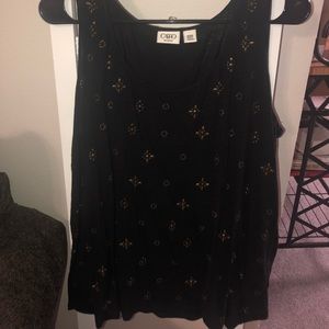 Black Gold Studded Tank